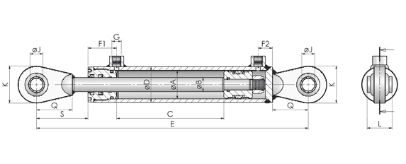 Hydraulic Ram Technical Drawing