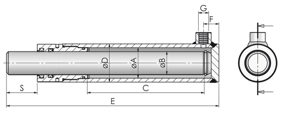 Plunger Cylinders Technical Drawing