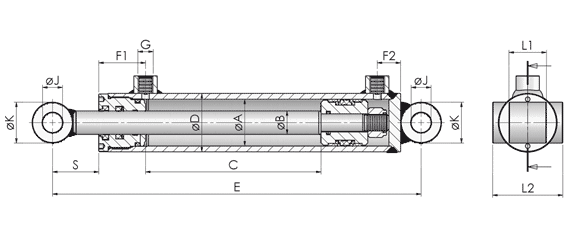 Telescopic Hydraulic Cylinder Technical Drawing